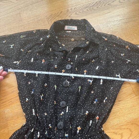 Chanya Retro Black Novelty Print Dress - Picture 8 of 9